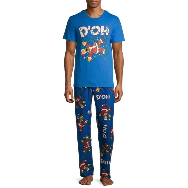 Official License Simpsons Mens Cartoon Character Pyjamas Set PJS Nightwear S-XL